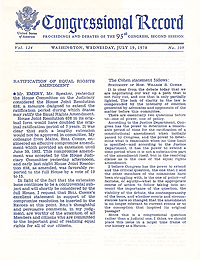 Congressional Record - ratification of the ERA