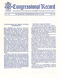 Congressional Record - ratification of the ERA Congressional Record - ratification of the ERA